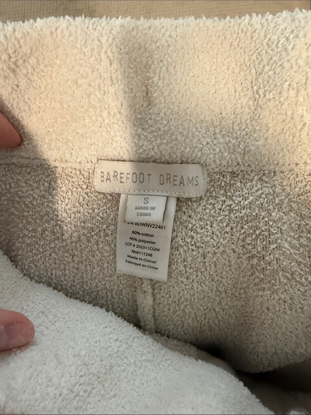 Barefoot Dreams Beige & Cream Checkerboard Knit Lounge Set - Picture 3 of 4